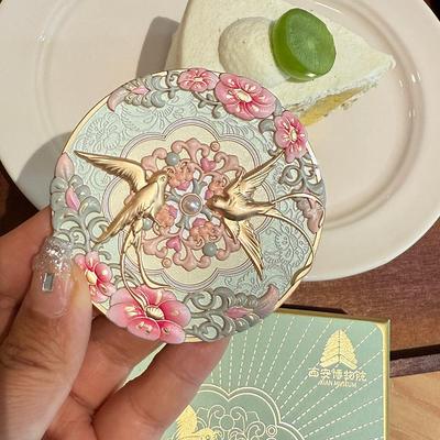 Fusion Finds Chinese Style Handheld Makeup Mirror With Vintage Maiden Design Portable Travel Mirror Chinese Style Handheld Makeup Mirror With Vintage Maiden Design Portable Travel Mirror