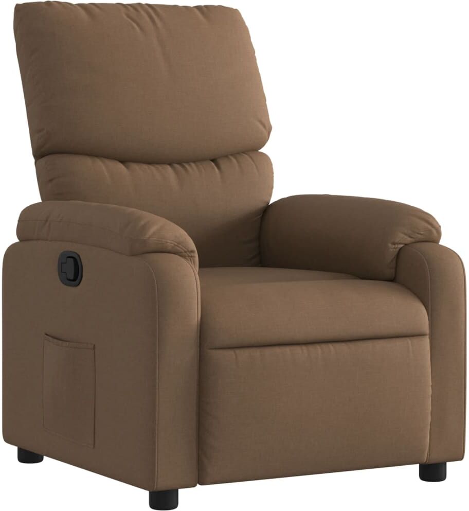 vidaXL Fauteuil inclinable Marron Tissu