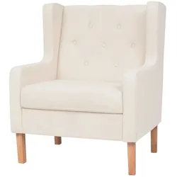 Helloshop26 - Sessel Stuhl Lounge-Sessel Design-Club-Sofa Wohnzimmer cremeweißer Stoff