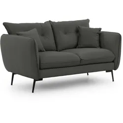 2-SITZER-SOFA Nordloft Dunkelgrau Samt
