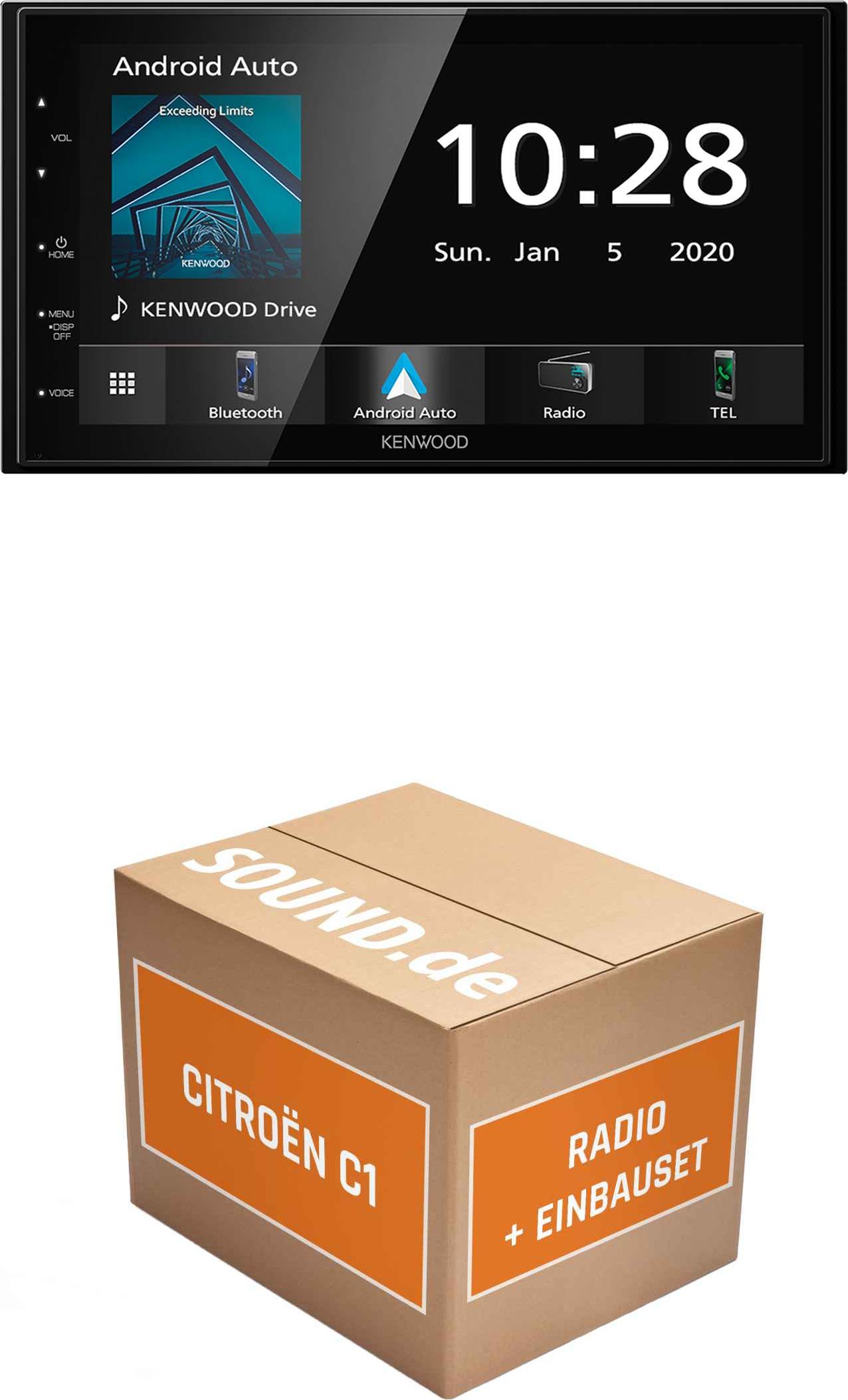 Autoradio Einbaupaket Kenwood DMX5020BTS passend für Citroen C1 | Apple CarPlay Android Auto