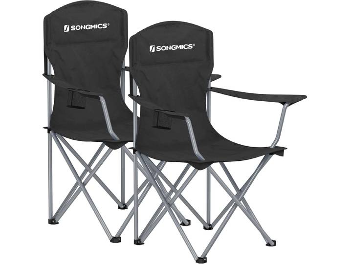 Klapp-Campingstuhl Set 2er Schwarz Oxford