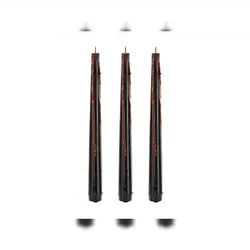 PartyDeco 3 Blutkerzen 20,4cm Wachs - blutende Kerzen Partydeko Halloween Party Kostümparty Gothic Vampire Spukhaus Tischdeko Spitzkerzen Stabkerzen Schwarz Rot