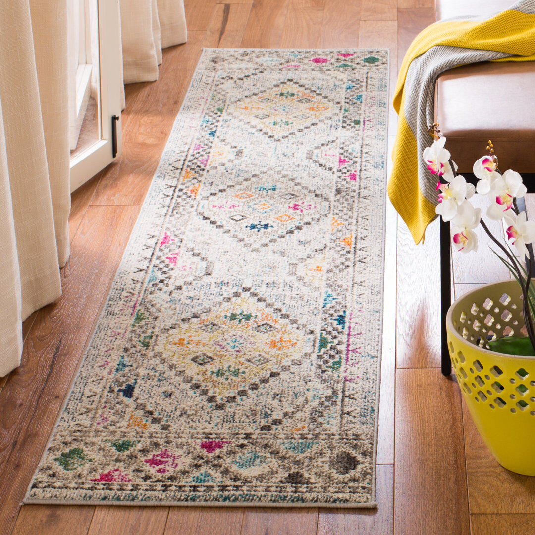Bloomsbury Market Americus Oriental Area Rug Gray Runner 61 x 244 cm
