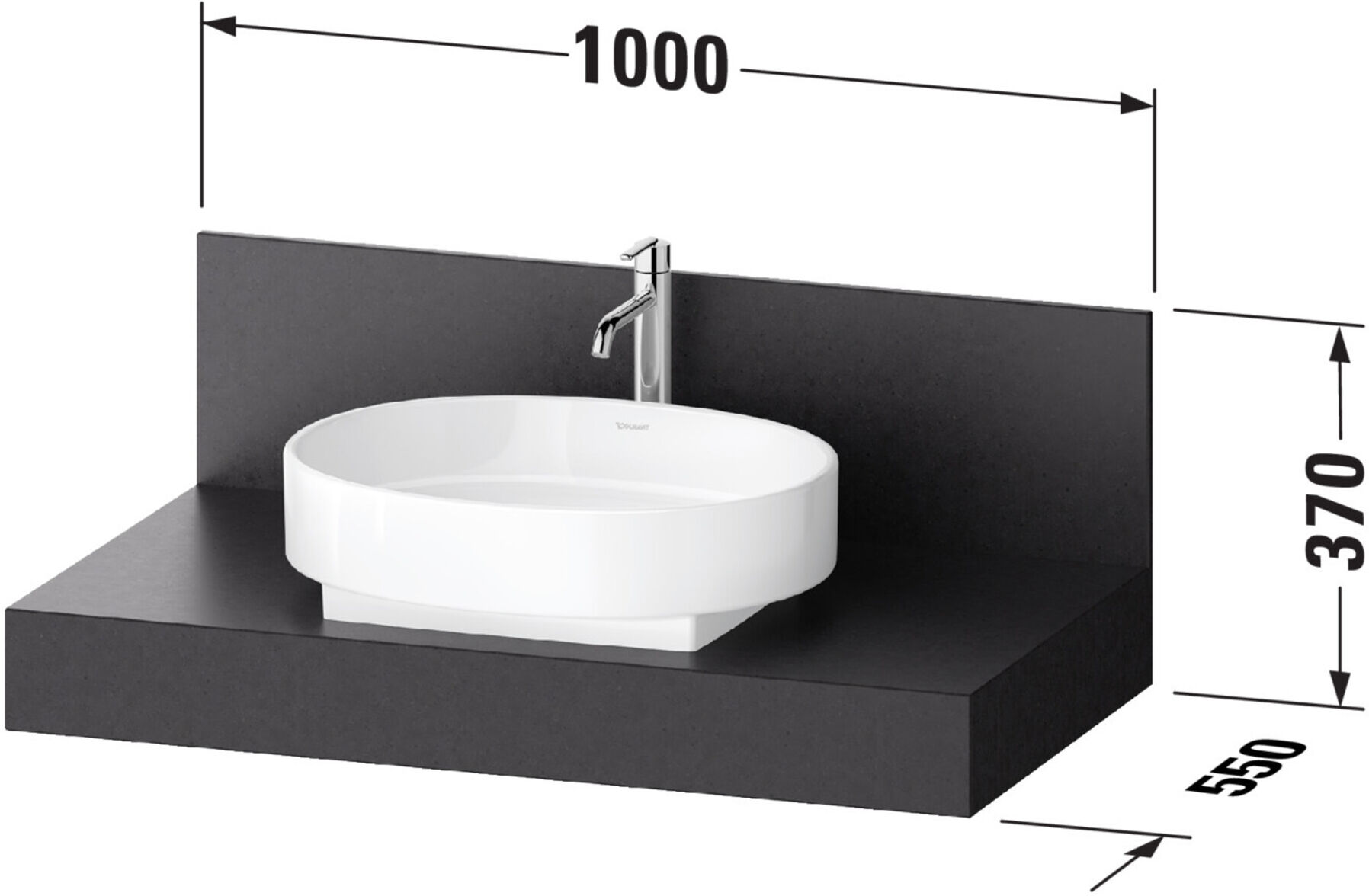 Duravit Konsole Balcoon 100x55x37cm, 1 AS, Be m, con S, Verb-St (BA90640ICIC0000)