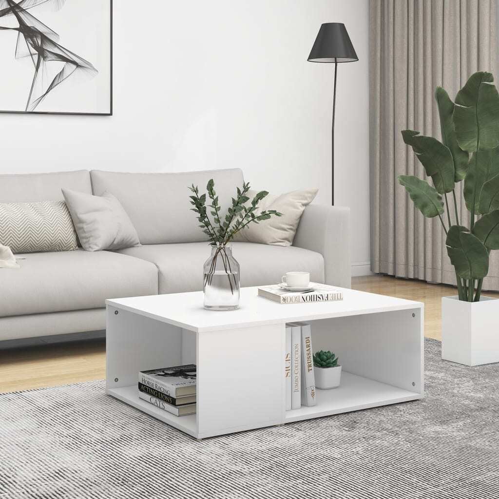 The Living Store salontafel, wit, B: 90 cm, D: 67 cm, H: 33 cm