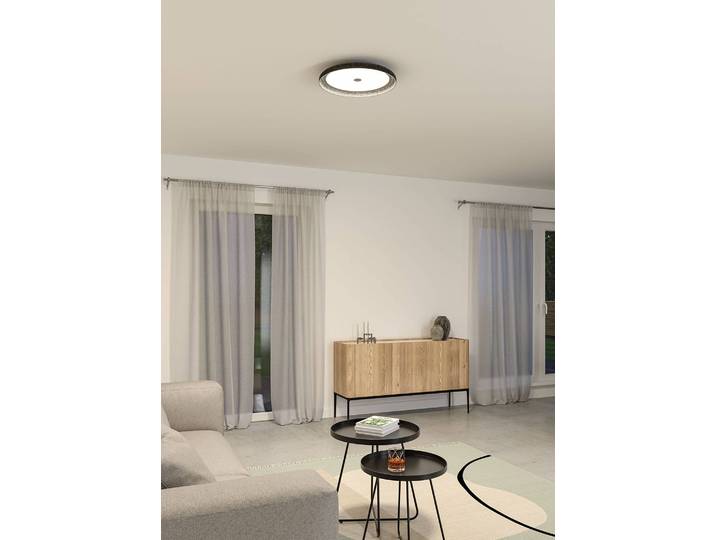 Plafonnier LED Zarina 45 x 7 x 45cm Gris Feutre Module LED
