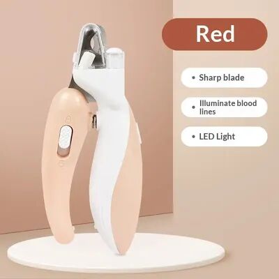 Happy Pet Pantry Professional LED Pet Nail Clippers For Cats & Dogs Safe, Labor Saving Nail Trimmer With Light Guide red