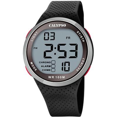 Chronograph CALYPSO WATCHES "Color Splash", schwarz, Armbanduhren, Herren, Chronograph, Armbanduhr, Quarzuhr, Herrenuhr, digital, Datum, Stoppfunktion