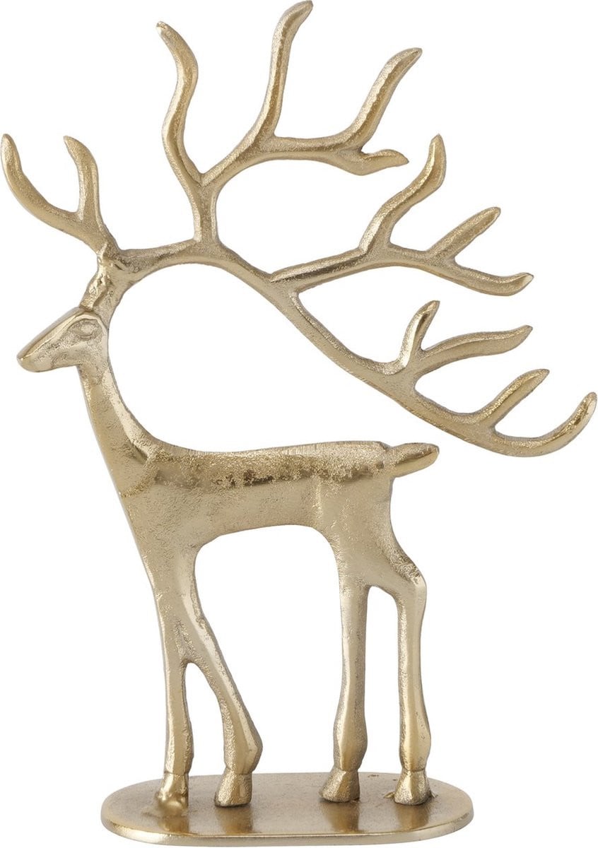 Boltze Kerstdecoratie Rendier Metaal Goudkleurig S