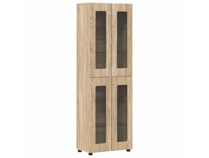 Highboard Abschliessbar mit Ablage Sonoma Eiche 60x35x182 cm Flurmöbel, Schrank mit Türen, Matt Finish, Einfache Reinigung