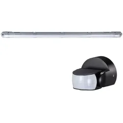 LED Wannenleuchte mit Bewegungsmelder Feuchtraumleuchte mit Sensor LED Garagenlampe Sensor, IP65, 1x LED 22W 2000Lm kaltweiß, L 157,6 cm