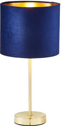 BHS Velvet Navy and Brass Table Lamp