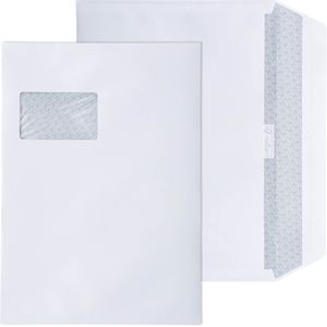 ÖKI Briefumschläge weiß, C4, mit Fenster, haftklebend, 100g/m², 50 Stück