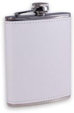 Bey Berk Victoria 6oz Leather Flask in white
