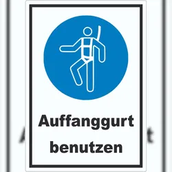 HB-Druck Auffanggurt benutzen Aufkleber A8 (52x74mm)