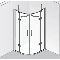 HSK Atelier Plan Runddusche 4-teilig, 2 Drehtüren 17508xxx550