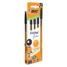 Bic Cristal Original Fine Kugelschreiber Schwarz 4 Stück (4x) (57317838)