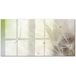 WANDUHR aus Glas 60x30 cm - Löwenzahn