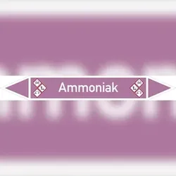 Rohrleitungskennzeichen Ammoniak - 187x26 mm Folie selbstklebend
