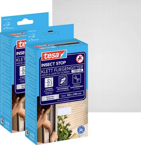 Tesa Insect Stop PREMIUM 55918-00500-01 Fliegengitter (B x H) 120cm x 240cm Anthrazit 2St.