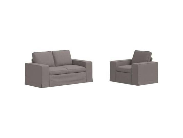 KUTYWEXFM Sofagarnitur 2-Teilig Stoff Couch Set Taupe 162cm 103cm Modulares Design fuer Wohnzimmer und Schlafzimmer mit Bequemer Schaumstoffpolsterung und Robuster Metallkonstruktion.
