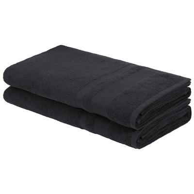 Saunatuch OTTO HOME "Vanessa, 2 Saunatücher, 80x200cm, in Standard- und Premium-Qualität", schwarz, B:80cm L:200cm, Walkfrottee, Obermaterial: 100% Baumwolle, Handtücher, Handtücher mit Bordüre, 100% Baumwolle, einfarbig, weich