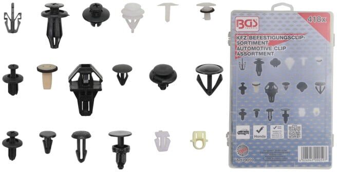 BGS Assortiment de clips de fixation automobiles pour Honda 418 pièces ; BGS technic (9059)