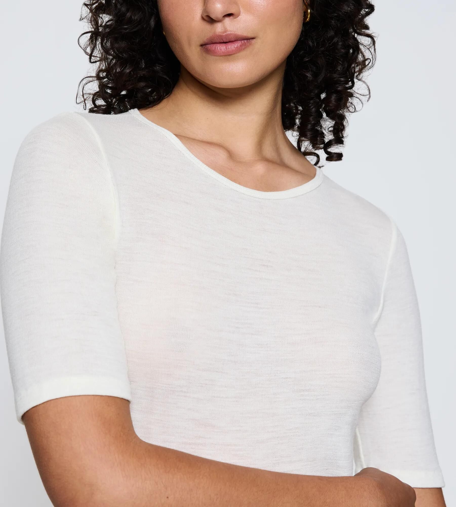 Triumph "Beauty Layers SSL Top Wool" weiche Wolle, Rundhalsausschnitt, wärmend ecru weiß XL