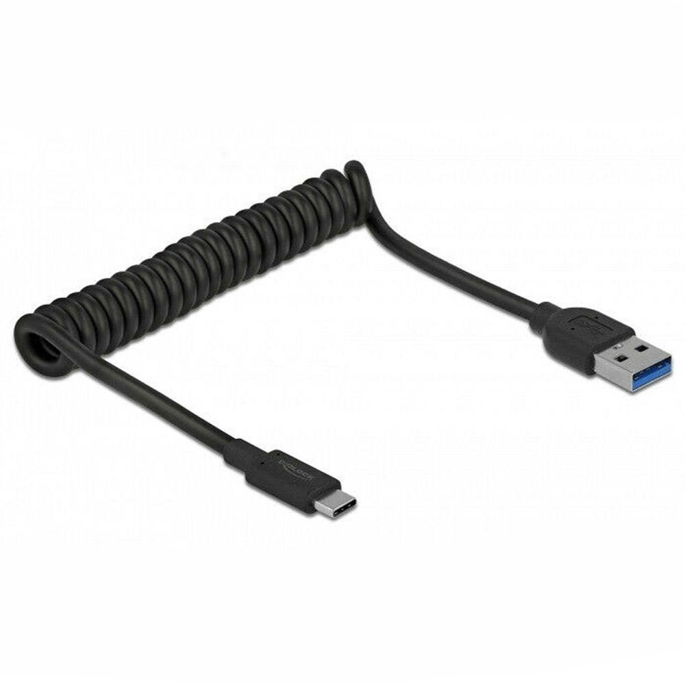 Delock USB 3.1 Gen 2 spiraalkabel Type-A naar Type-C