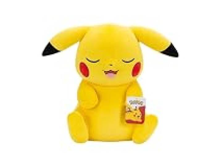 Pokémon 45cm Peluche Dormir Pikachu - Jaune/Rouge - Jouet Rembourré Pokémon Officiel pour Enfants 2+ Ans 3