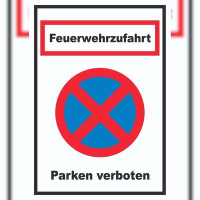 HB-Druck Feuerwehrzufahrt Parken verboten Schild A6 (105x148mm)