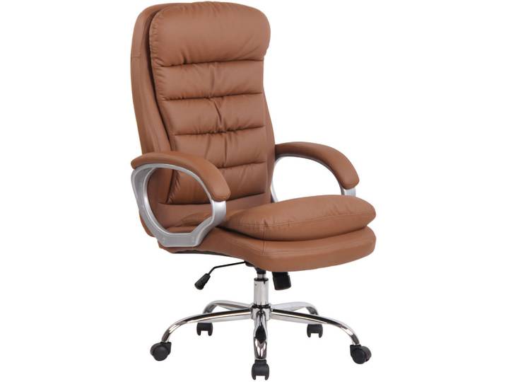CLP Chefsessel Lederlook hellbraun, Hellbraun, Metall, 68x116x77 cm, Büromöbel, Bürostühle, Chefsessel