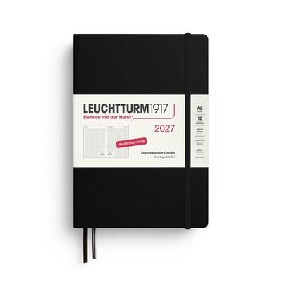 Tageskalender Dotted Medium (A5) 2027, Schwarz, Deutsch
