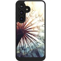 Nivocase Hülle für Samsung Galaxy S24 Handyhülle NIVOcore Case Schwarz Blumen Fotografie Pusteblume (Samsung Galaxy S24), Smartphone Hülle, Schwarz