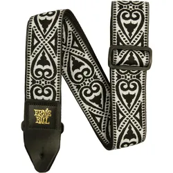 Ernie Ball Gitarrengurt, Jacquard, Black Heart, Gitarre Zubehör, Mehrfarbig