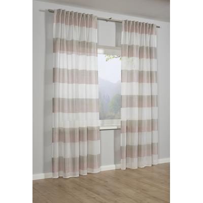 Gardine SEHLBACH "Schal Blockstreifen" Gr. 2, rosa, B:140cm H:245cm, Polyester, Gardinen, Gardine, mit Gardinenband und verdeckten Schlaufen