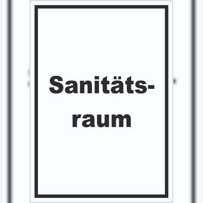 HB-Druck Sanitätsraum Aufkleber mit Text Krankenzimmer hochkant A6 (105x148mm)