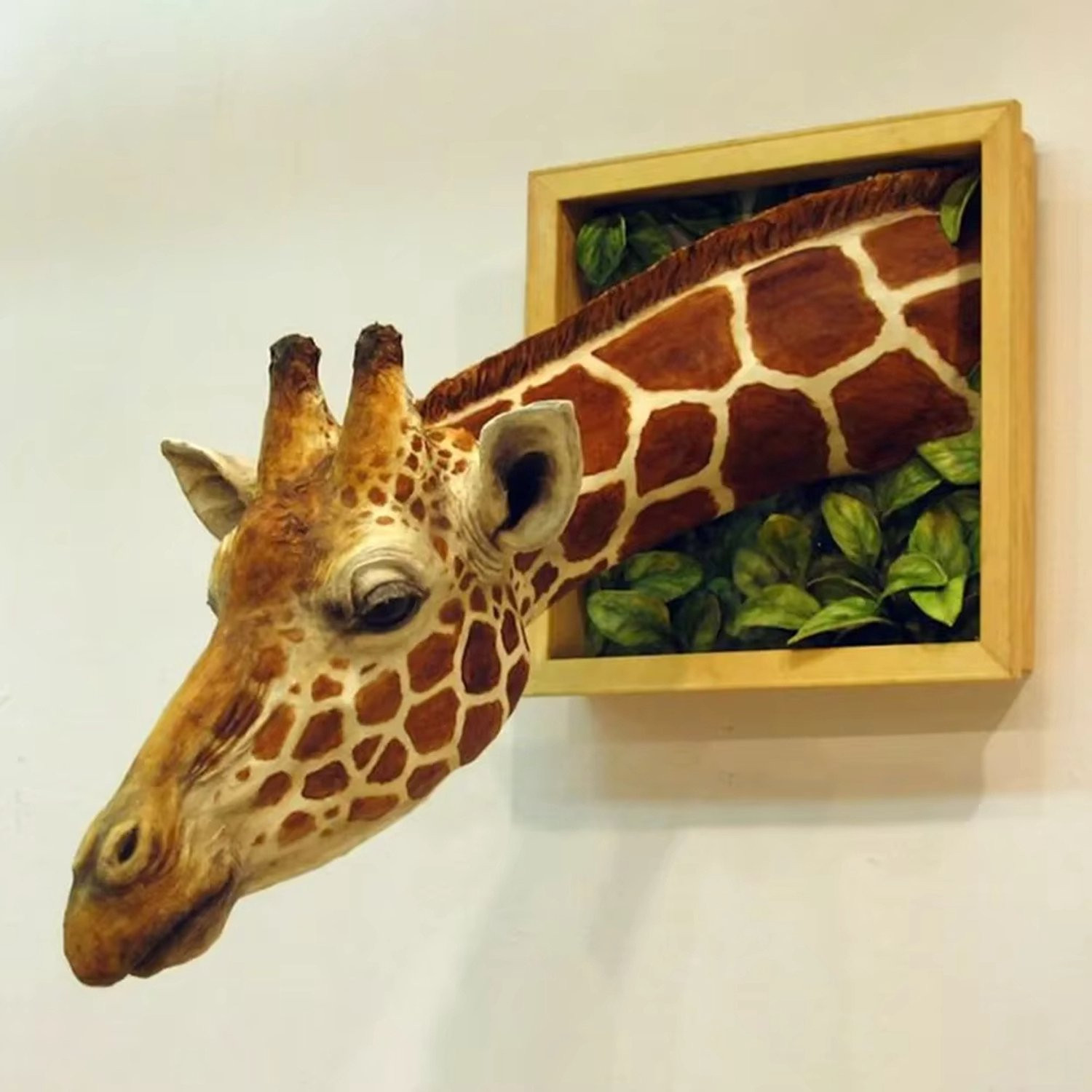 3D Giraffe Wanddecoratie – Bruin Dierenkop Wandbeeld – 25 cm