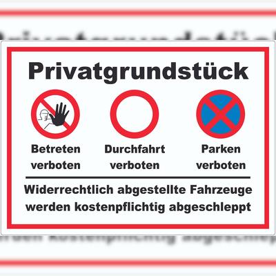 HB-Druck Privatgrundstück Parken verboten Aufkleber A6 (105x148mm)