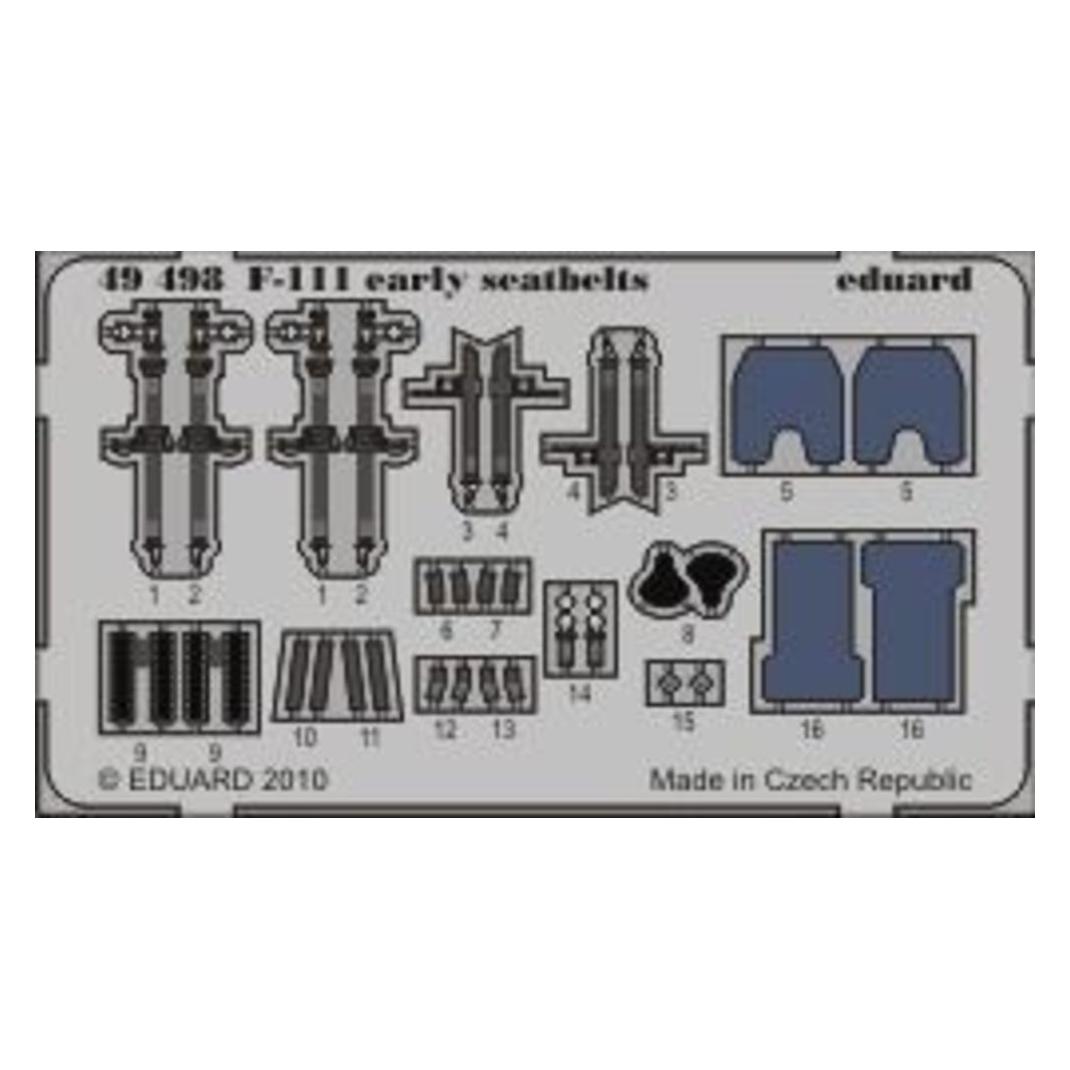 Eduard F-111 early seatbelts for Hobby Boss (49498)