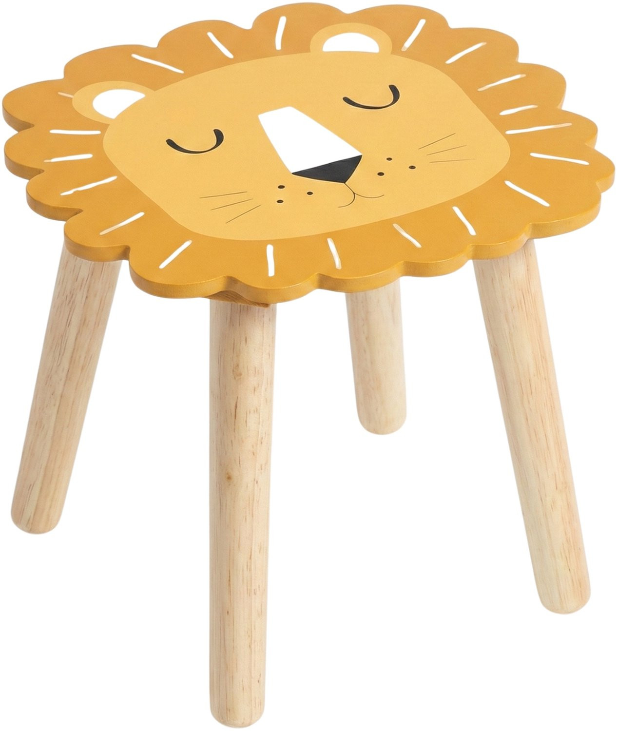 Home Styling Collection Houten kinderkruk SAFARI met dierenmotief, Oranje, Hoogte: 28 cm