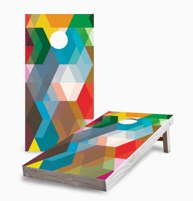 Skip's Garage Retro Mosaic Corn Hole Board Set