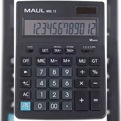 MAUL Tischrechner MXL 12 Solar/Batterie 155x35mm schwarz Packung mit 20 Stück