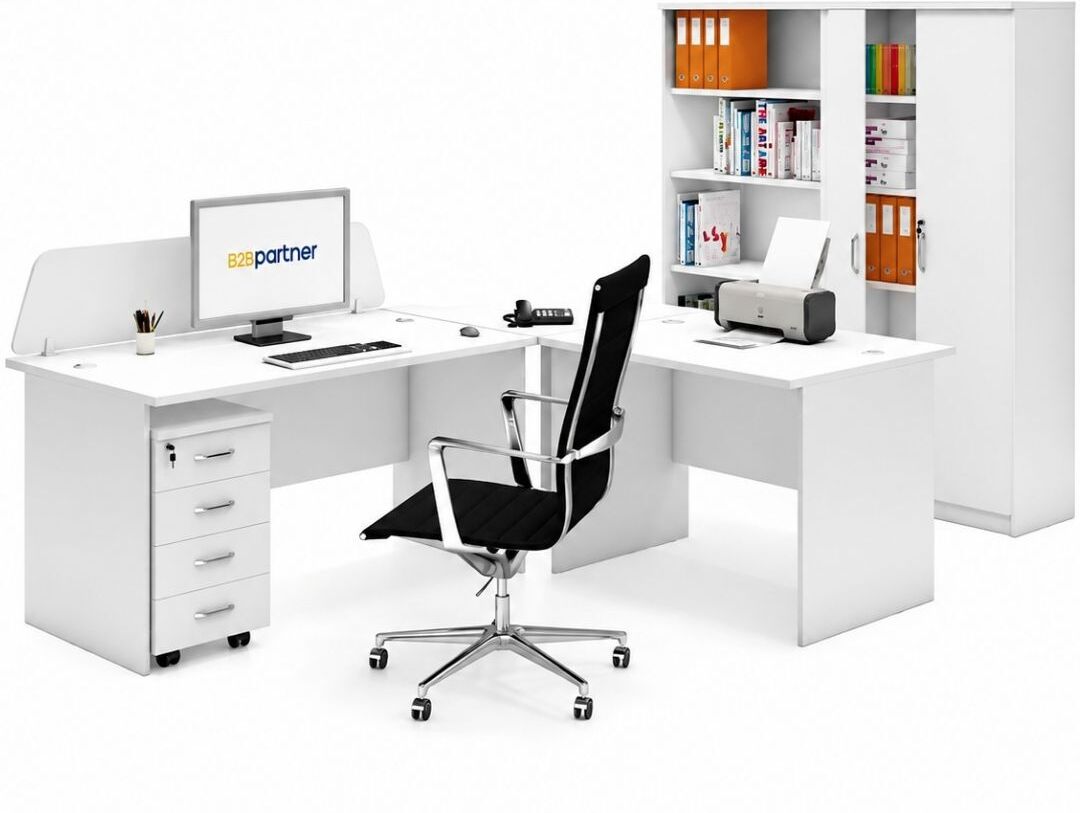 B2B Partner Büromöbelset MIRELLI, Typ A, weiß