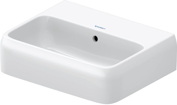 Duravit Collection One Handwaschbecken 0746450060 45x35cm, ohne Hahnloch, mit Überlauf, Hahnlochbank, weiß Hochglanz