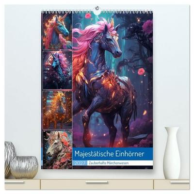 Majestätische Einhörner (hochwertiger Premium Wandkalender 2027 DIN A2 hoch), Kunstdruck in Hochglanz