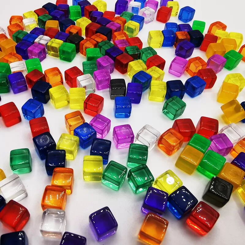 INF Gemischte Farben Gebogene Würfel Eiswürfel Verzierungen (50 Stück) 18 mm