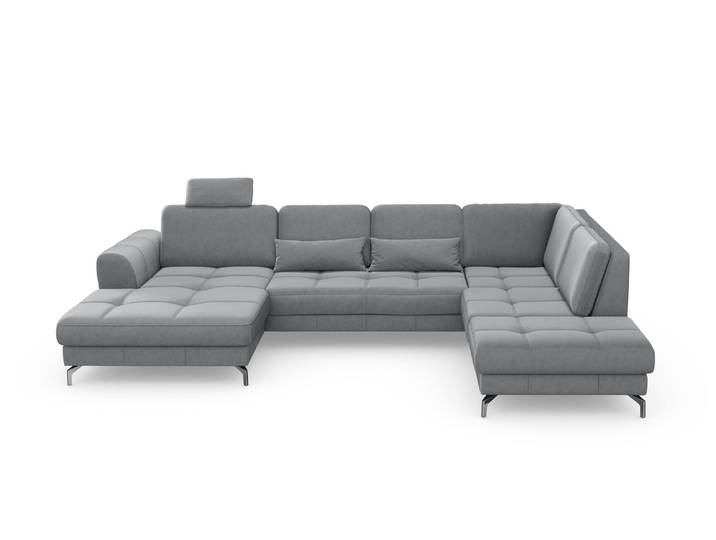 Wohnlandschaft SIT & MORE Bendigo U-Form , grau (hellgrau), B:332cm H:84cm T:226cm, Sofas, Wohnlandschaft, inklusive Sitztiefenverstellung, Bodenfreiheit 12 cm, in 2 Fußfarben