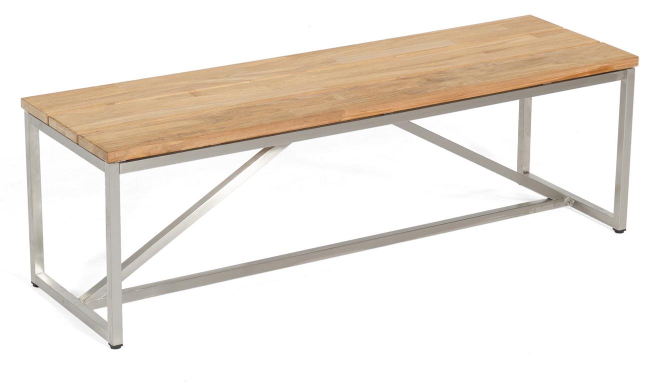 MUESING Bank Skyline Edelstahl/Teak B/T/H 145/45 /46 SonnenPartner 16905867